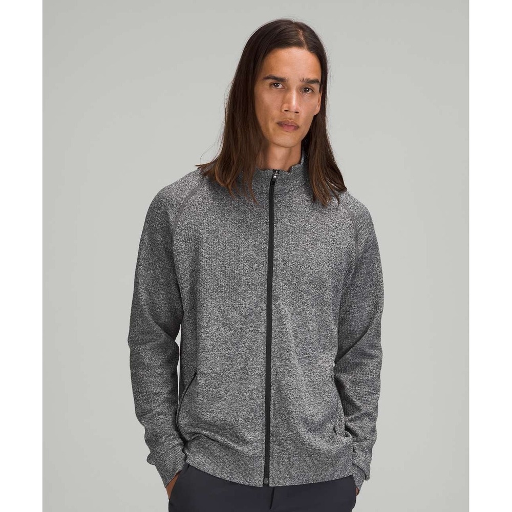 Lululemon Engineered Warmth Jacket Men's L Full Zip Gray Merino Wool Tech Layer